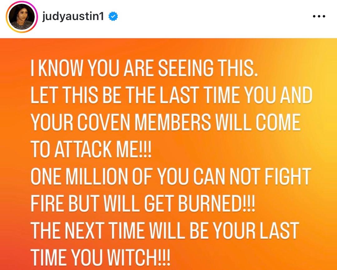 Actress Judy Austin Edochie sends ?last warning? to an unnamed w!tch and her coven members who attacked her recently